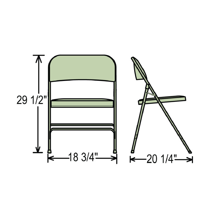 National Public Seating Padded Folding Chairs 2200 Series Fabric Padded